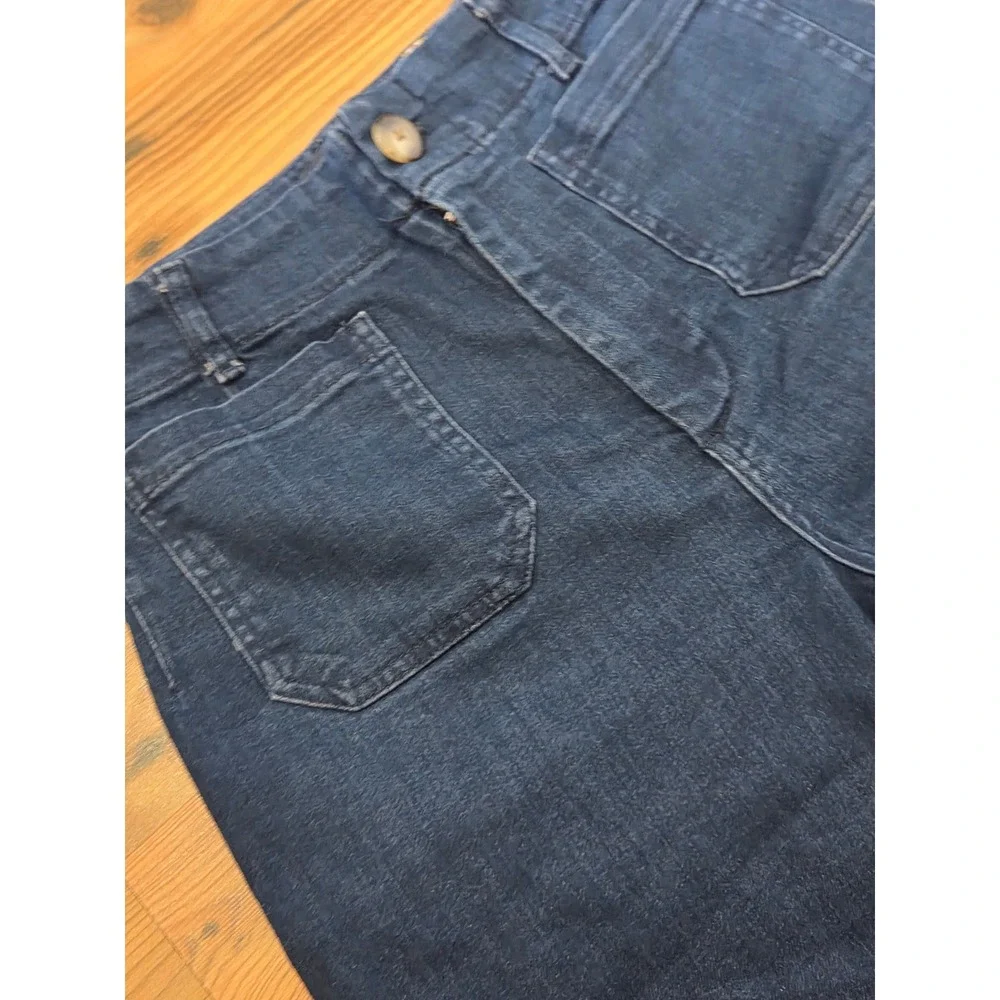 Maeve Anthropologie Colette Nautical Coastal Preppy Dark Blue Patch Pocket 30